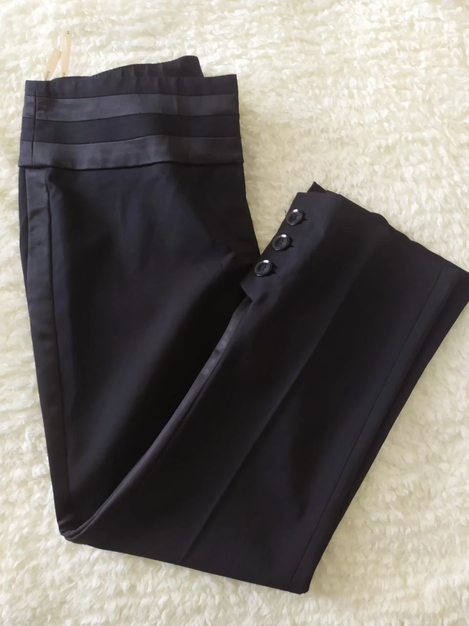 Karen Millen Pantalon Capri Élégant en Laine Noir UK8 EU36 Neuf – photo 19